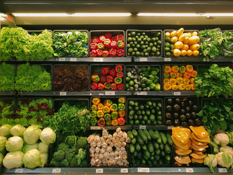 Fresh Vegetables Market Display